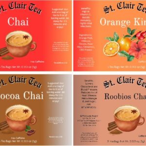 4 sample packs spiced tea (5 tea bags each)