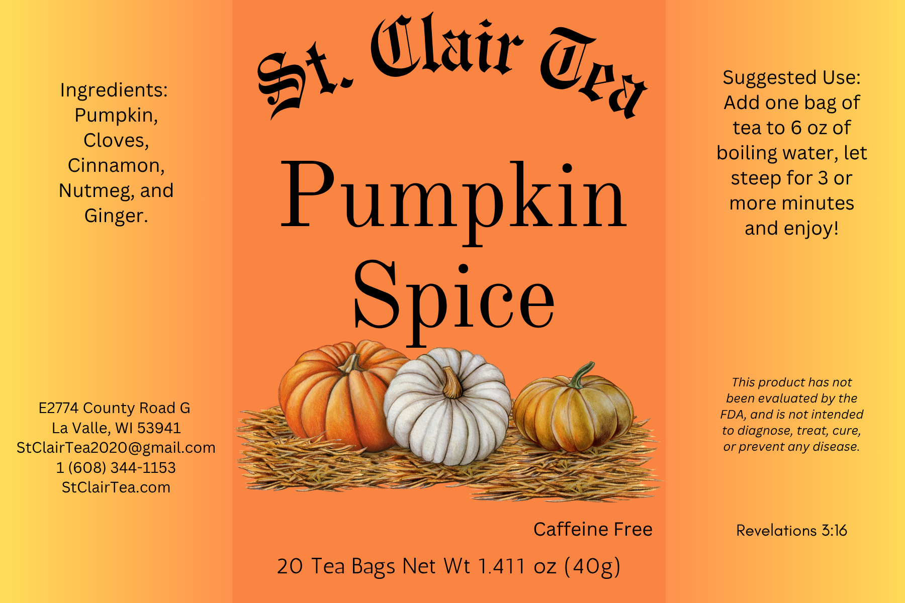 pumpkin spice (5 tea bags)