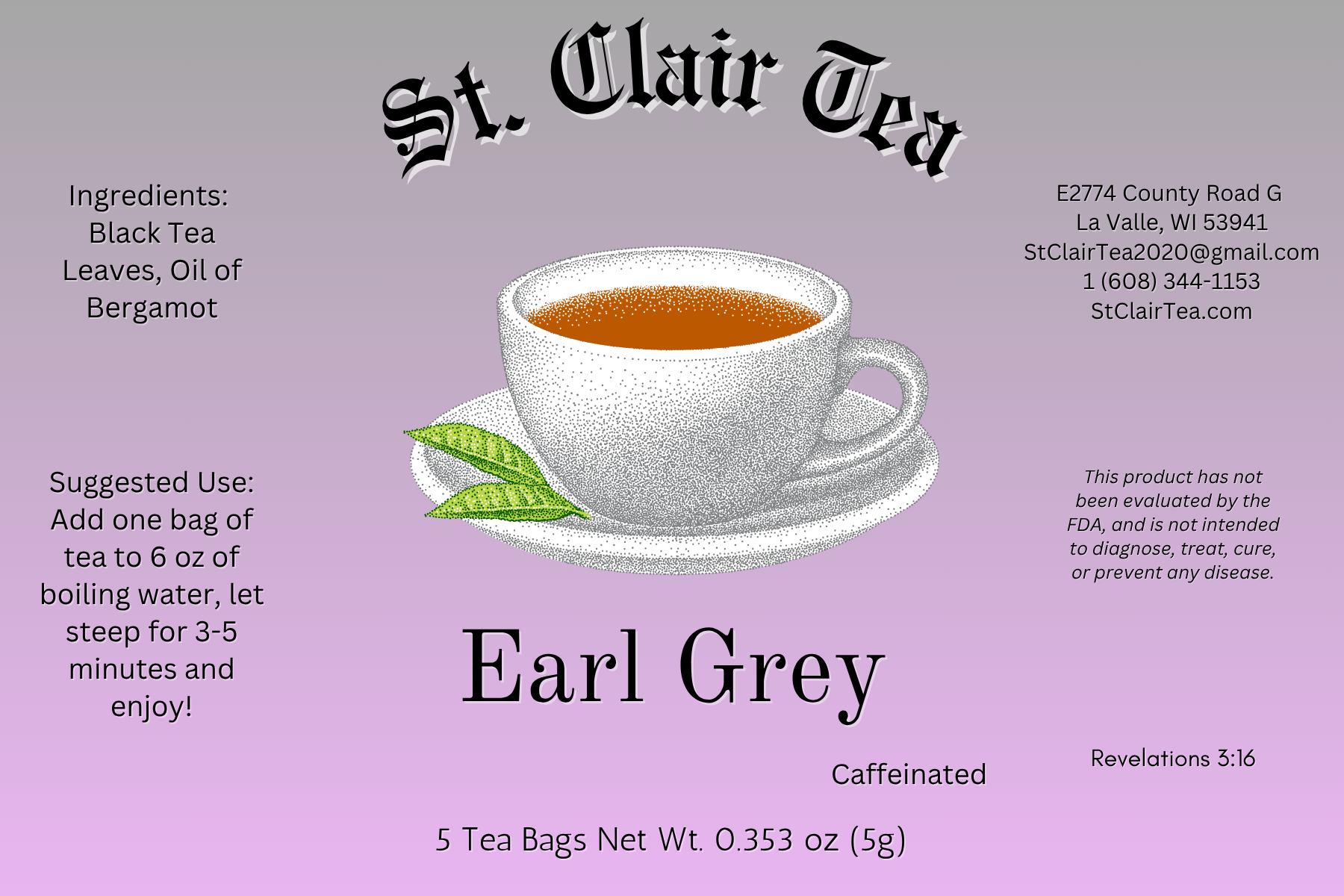Earl Grey (5 tea bags)